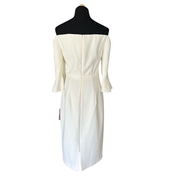 Black Halo NWT Madigan Off-the-Shoulder White Dress MSRP $345 Size 6 - Picture 5 of 8